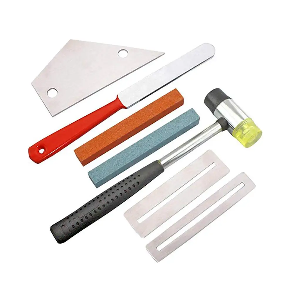 

7 Pcs/set Professional Guitar Luthier DIY Tool Kit Guitar Fret Rocker Leveling Fingerboard Guard Grinding Stone Fret Hammer