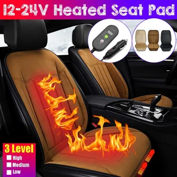 

2020 New 12V 24V Car Electric Fleeced Seat Heated Cushion Warmer Winter Household Cover Heating Mat Cars Heater Home Warm