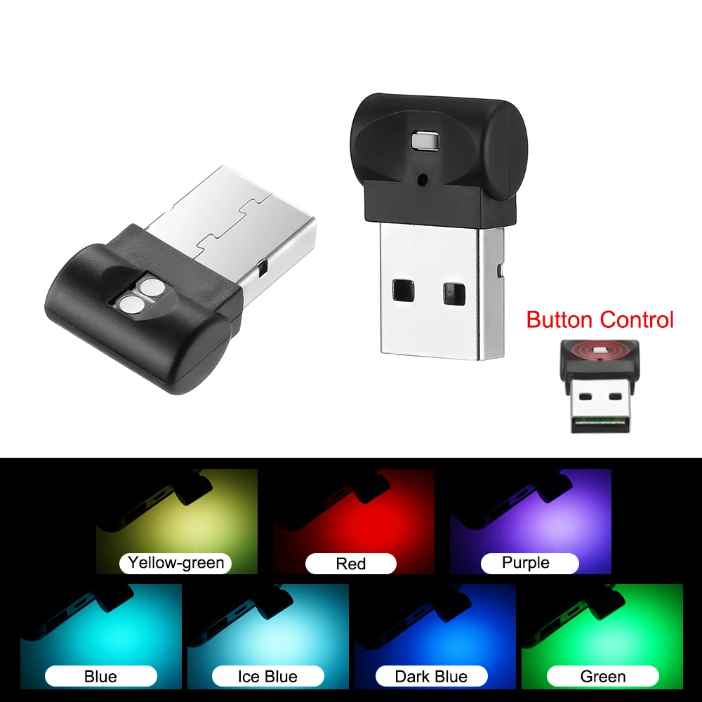 7pcs Auto USB Atmosphäre Beleuchtung Set Auto USB Universal Mini LED Kabellose 