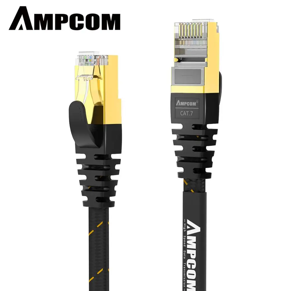 

AMPCOM Ethernet Cable RJ45 Cat7 Lan Cable 1M 1.5M 2M 3M STP RJ 45 Flat Network Cable Patch Cord Cable Ethernet