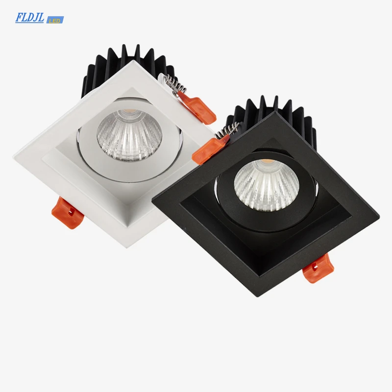 Dimmable led 85V-260V 12w 15w 20w embedded ceiling lamp single lamp square indoor hotel engineering downlight ceiling spotlight