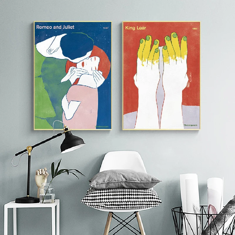 

Cartoon Comics Poster Book Works Cover Canvas Painting Literacy Classic Wall Art Print Pictures for Reading Room Library