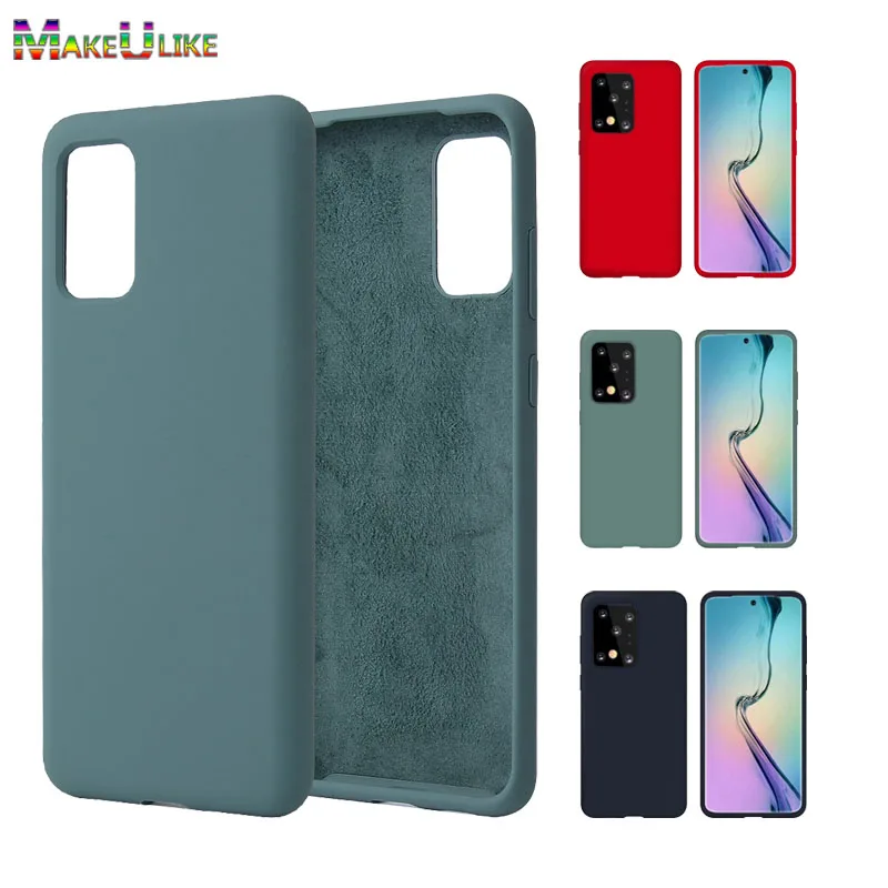 Жидкий силиконовый чехол для samsung Galaxy S20 Ultra Plus мягкий телефона + задняя