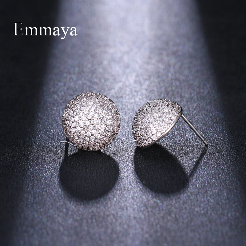 Emmaya самый популярный минимализм полукруглой формы серебро Циркон женская мода ужин первый выбор простота серьги гвоздики