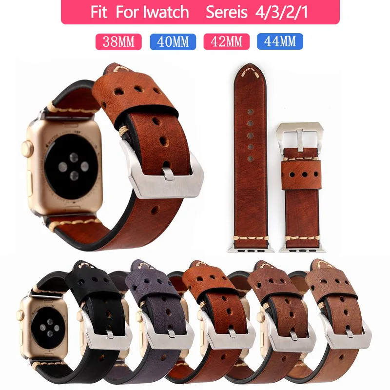 Из натуральной кожи петлевой ремешок для наручных часов Apple Watch, ремешок 42 мм 44 мм Apple Watch 4 5 38 мм 40 мм, для iwatch, версия 3, 2, 1, Correa, сменный Браслет