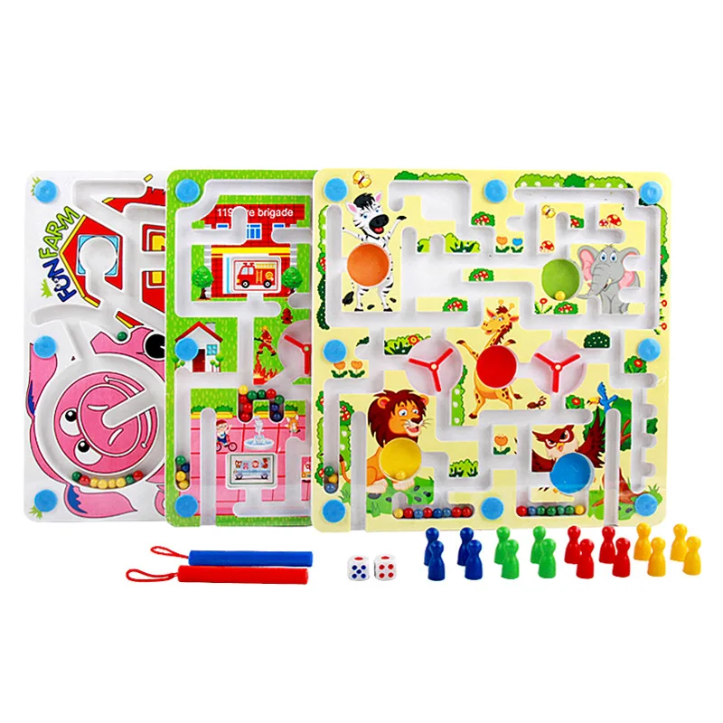 

MWZ-in-Magnetic Pen Wielding Maze Aeroplane Chess Assembled Toys Parent And Child Interactive Toy Tabletop Game
