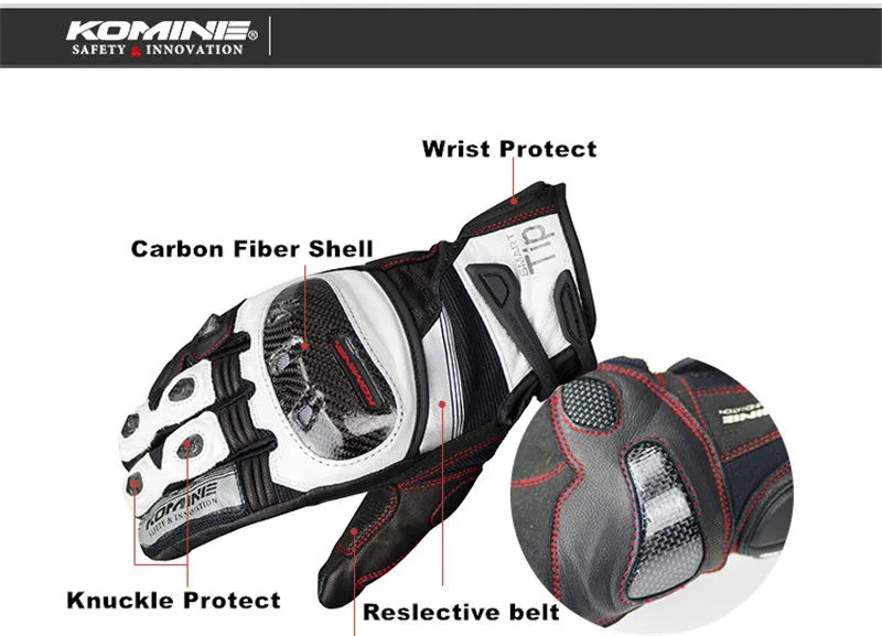 Новинка для Komine GK-193 перчатки гоночные кожаные наборы перчаток для вождения мотоцикла жесткие перчатки рыцарские мотоциклетные перчатки мужские