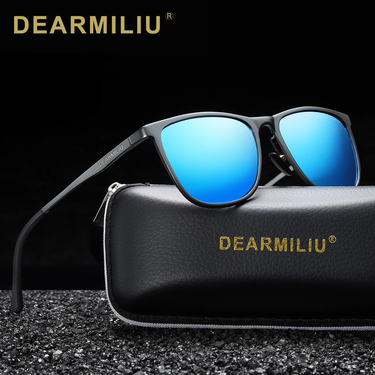 DEARMILIU, Ретро стиль, алюминий, магний, Брендовые мужские солнцезащитные очки, поляризационные линзы, винтажные очки, аксессуары, солнцезащитные очки для мужчин, 6623