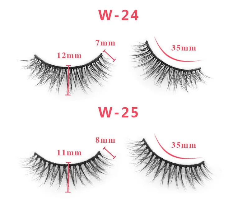 5pairs 3D Mink Eyelashes Natural False Eyelashes Children's stage Dramatic Volume Fake Eyelashes Makeup Eyelashes - Цвет: w-25