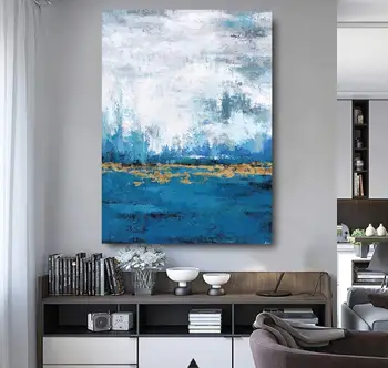 

Artwork Absrtact Painting Canvas Print Color Block Stretched and Framed Canvas Art Ready to Hang for Home Decorations Wall Decor