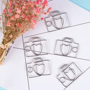 

5pcs Cute Heart Metal Envelope Shape Paper Clips Pin Bookmark Memo Clip Office Home Storage Notes Holder Clip