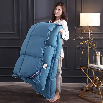

2020 new Winter comforter fluffy soft thicken duvet 100% cotton+ goose down fiber quilts 220*240cm home bedding winter blankets