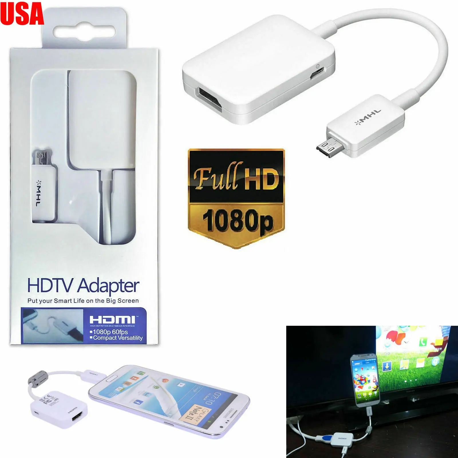 Micro USB MHL к HDMI 1080P HD ТВ кабель адаптер для samsung Galaxy Tab 3 10,1