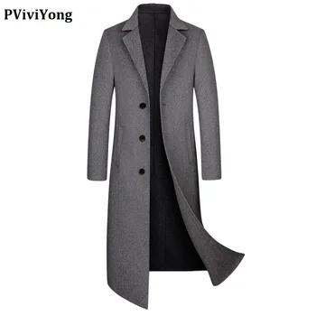 

PViviYong 2019 new arrival winter high quality Double-sided wool trench coat men, long coat men, Above knee jackets men B005