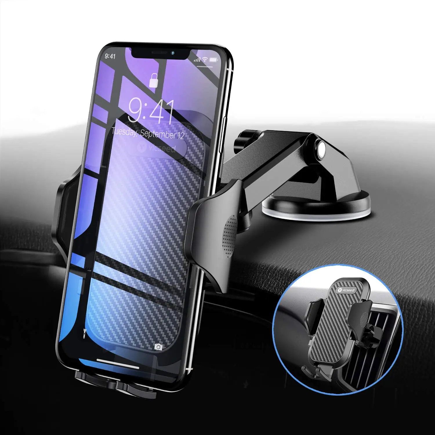 Car Phone Holder,Car Mount Phone Holder for Car Windscreen Car Dashboard Phone Holder Car Cradle Car Vent Mount