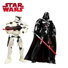 סט של 2 כוכב מלחמת דמות בלוק לבנייה איור בניין צעצוע Stormtrooper דארת ויידר Kylo רן Chewbacca Boba דגם(China)