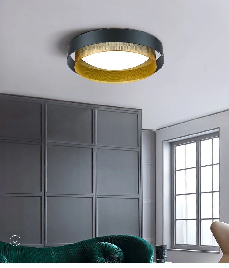 Modern Nordic Style LED Ceiling Lamp For Living Room Bedroom Study Dining Room Kitchen Black Gold Round Design Chandelier Light gold chandelier