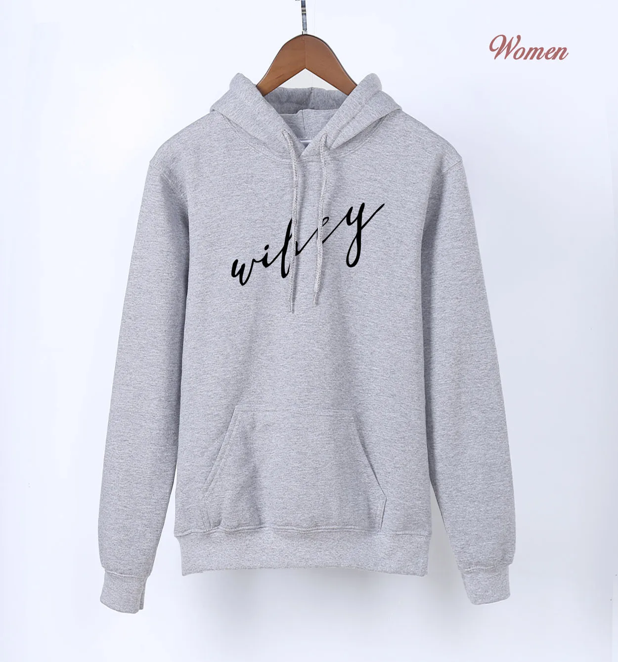 gray 1 Wifey принт Kawaii толстовки женские стиль длинный рукав с капюшоном весна осень кофты женские красные толстовки - Цвет: gray 1