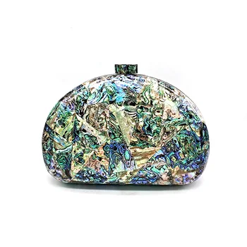 

10 YEARS NO FADE REAL SHELL iridescent handbags top Bridal wedding party purses women evening party cross body bags