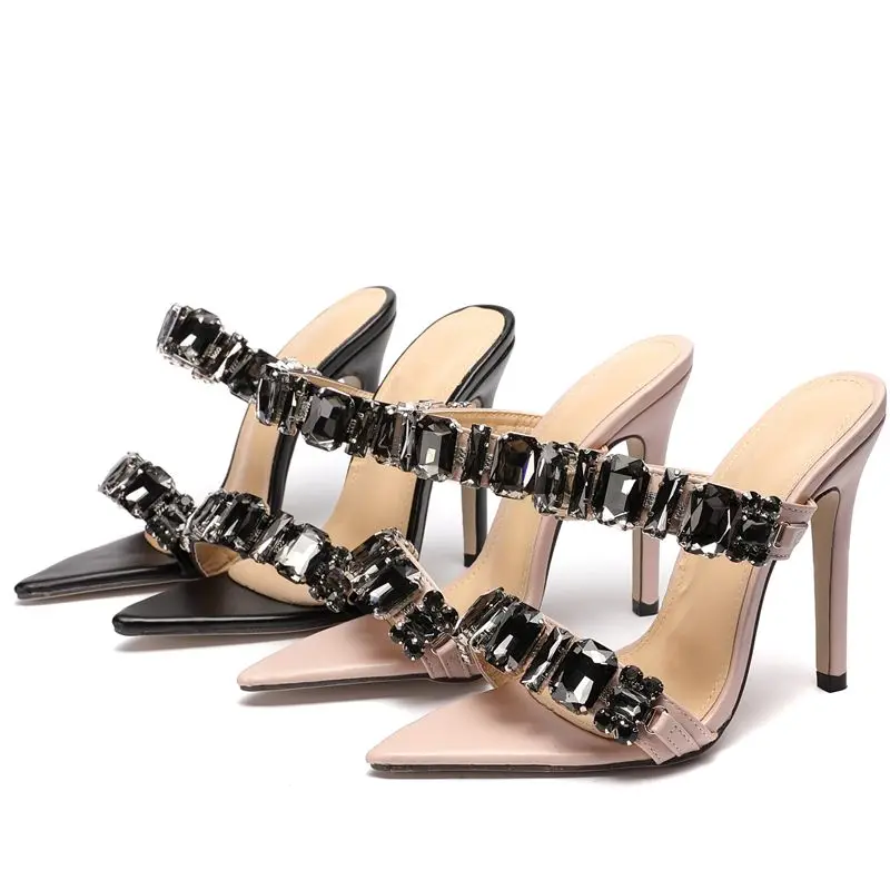 Женские туфли на шпильке с острым носком и резиновой подошвой пикантные