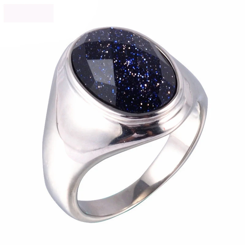 

High Quality Oval Starry Sky Jewelry Rings Purple Starry Sky Titanium Steel Ring Casting Ring For Men Free Shipping