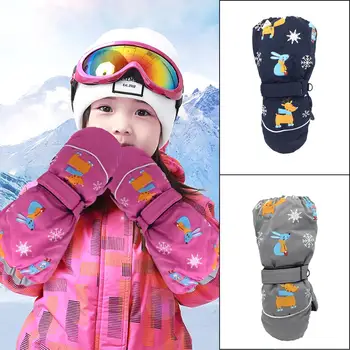 

Children Winter Warm Ski Gloves Boys/Girls Sports Waterproof Windproof Non-slip Snow Mittens Extended Wrist Skiing Gloves