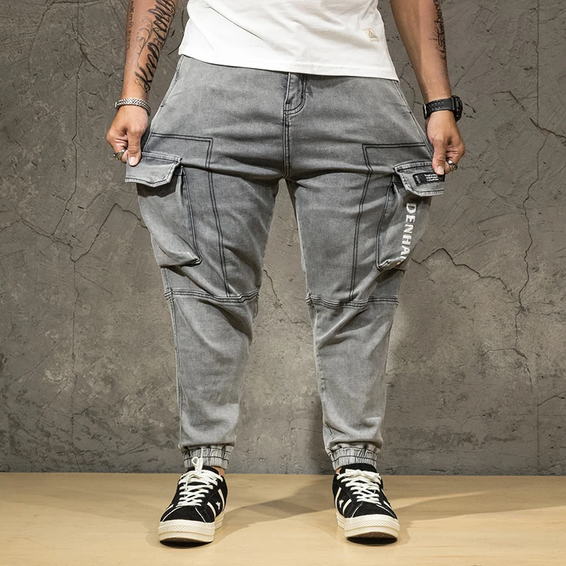 Джинсы-карго мужские свободные большого размера | Мужская одежда