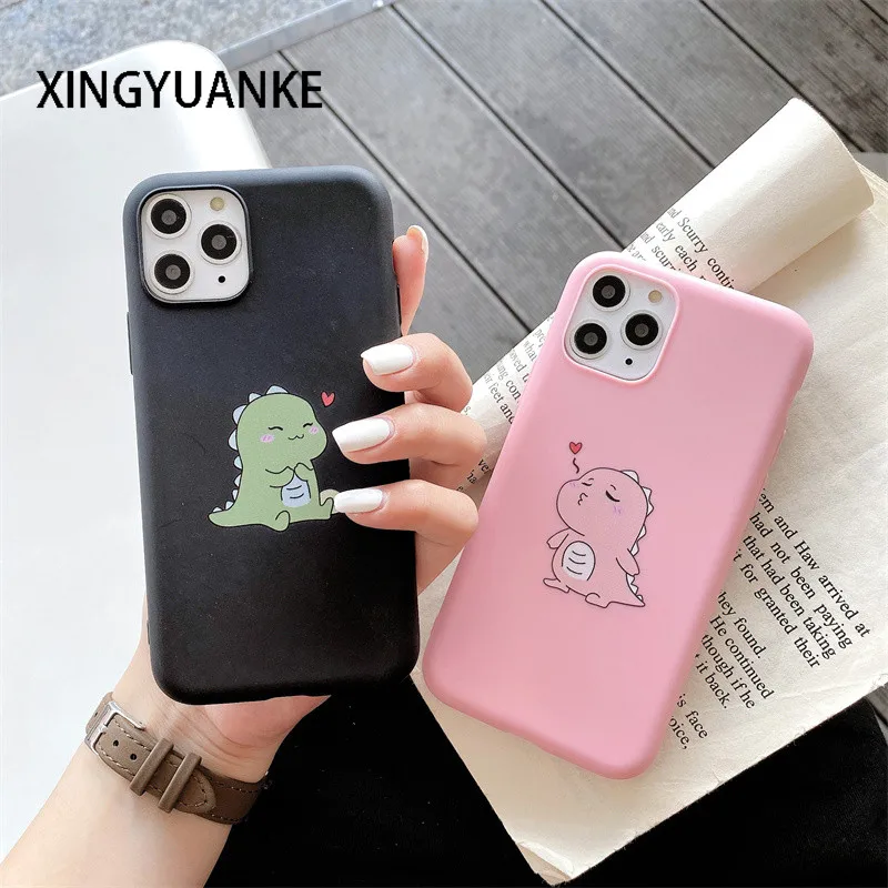 Пар динозавров силиконовый чехол для Apple iPhone 11 12 Pro Max Mini 7 8 6 6S Plus XR X XS Макс 5 5S SE