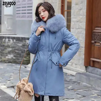 

Women Hooded Coat Long Sleeve Drawstring Solid Autumn, Winter Waist Zipper Outwear Casual With Pockets