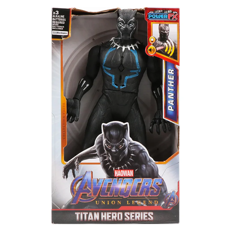 Panther with box 12 ''/30 см Marvel Мстители Веном Бэтмен флэш Супермен Человек Паук танос Халк Железный человек Тор Росомаха фигурка игрушки детские подарки - Цвет: Panther with box