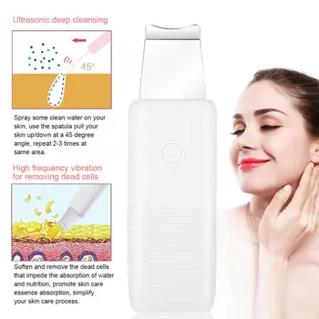

New Electric Ultrasonic Face Skin Scrubber Skin Pores Deep Cleansing Spatula Blackhead Acne Removal Tool Facial Peeling Massager