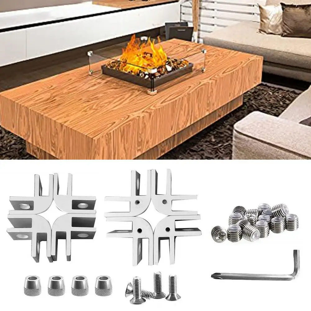 Accesorios de protección contra el viento para fogatas de fuego, Clip de  soporte de vidrio cuadrado para parabrisas, duradero, DIY, Clip de Metal  con alfombrilla de goma - AliExpress, image size:1001x1001