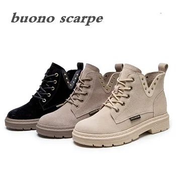 

2019 new Martin boots ladies British wind net red thick bottom knight boots short tube V mouth leather short boots