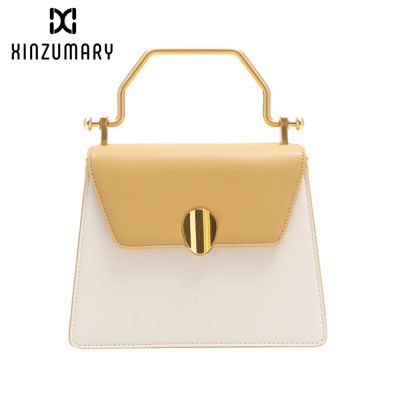 

Women Contrast color Wide shoulder strap Small Square Bag 2019 Summer New Casual High Quality handbag Female Crossbody Messenger