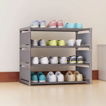 

Hallway Aluminum Metal Standing Storage Organizer Shelf DIY Home Shoe Rack