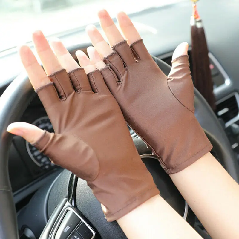 Driving Gloves Women Sunscreen Half Finger Fingerless Gloves