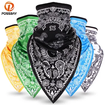 

POSSBAY Windproof Moto Mask Motorcycle Half Face Printing Mask Balaclavas Ski Neck Triangle Scarf Outdoor Breathable Face Shield