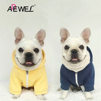 

ADEWEL Autumn And Winter Solid Color Pet Sweater Dog Clothes For Small Dogs Hoodie Ropa Perro Ubranka Dla Psa Honden Kleding 2XL