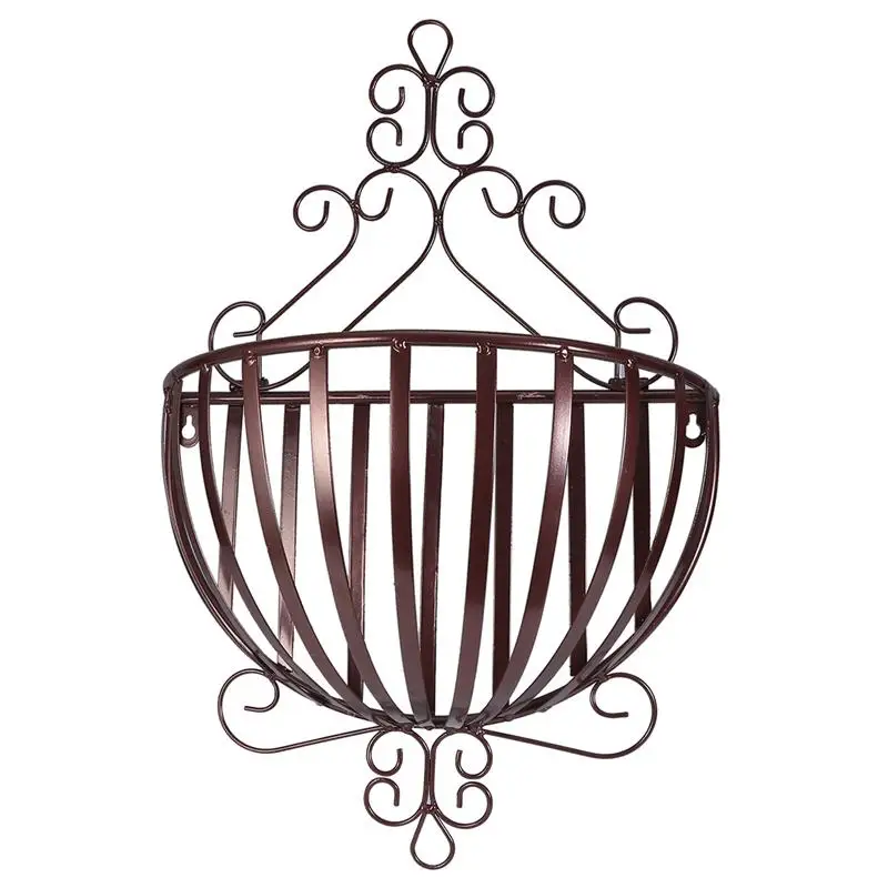 1 Pc Flowerpot Holder European Style Semicircular Wall Mounted Planter Rack Plant Pot Basket For Home Balcony Garden