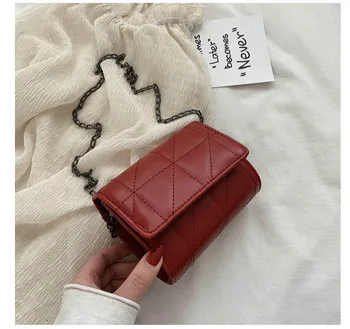 

Fashion Chain Bag Small Square Bag Women Bag 2020 New Wild Bag Chain Shoulder Messenger Bag Female Bag Quality PU Leather Bag