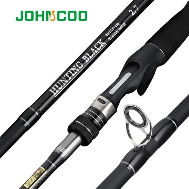 John Coo Hunting Black 3 Section Carbon Fishing Rod H/MH Power 1