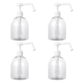 

4pcs Empty Hand Sanitizer Bottles Refillable Plastic Container Transparent Gel Bottle for Home Office