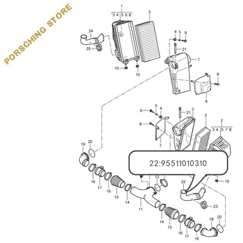 

Intake manifold for Porsche, left OEM:95511010310