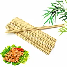 90 шт. шампур из бамбуковых палочек, крепкие одноразовые принадлежности для барбекю, фруктов из натурального дерева, вечерние принадлежности для барбекю