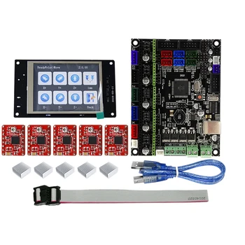 

Tft32 Full Color Lcd Press Screen + Mks-Gen L Mainboard with 5Pcs Red A4988 Driver 3D Printer Controller Board Kit