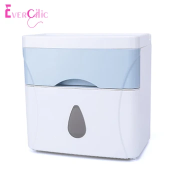 

4 Colors Wall-mounted Press-open Waterproof Double-deck Paper Towel Boxes Bathroom Shelving