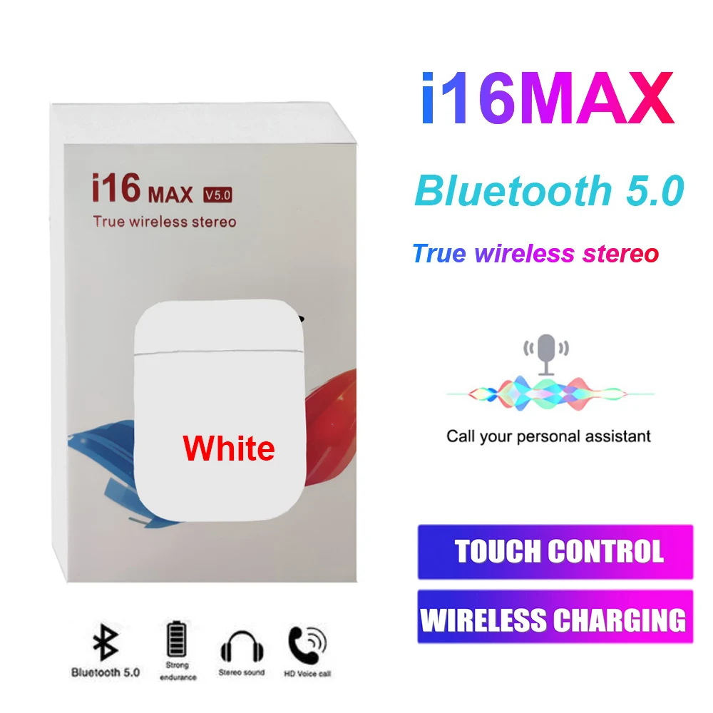 New i16 Max TWS Bluetooth V5 0 headset automatic pairing wireless 3D stereo earbud touch control for iPhone huawei xiaomi