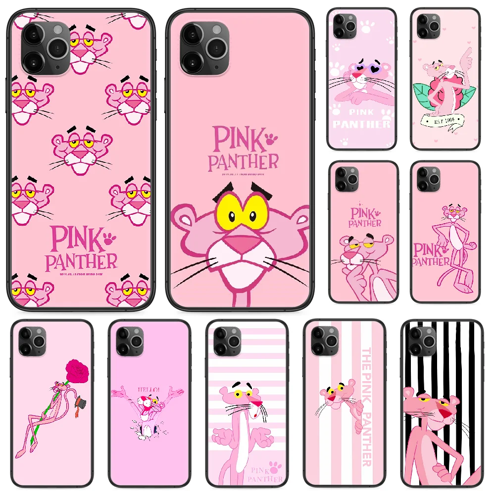 

Pink Cute Funny Naughty Panther Phone case For iphone 4 4s 5 5S SE 5C 6 6S 7 8 plus X XS XR 11 12 mini Pro Max 2020 black