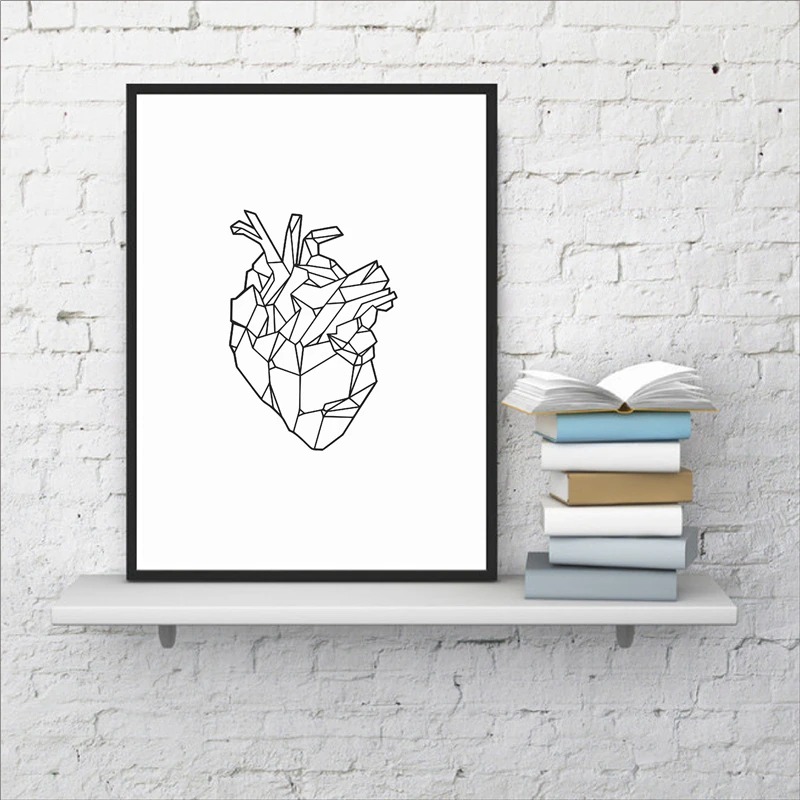 Geometric-Heart-Art-Poster-Print-Wall-Art-Medicine-Anatomy-Heart-Canvas-Painting-Wall-Picture-For-Wall (3) - 副本