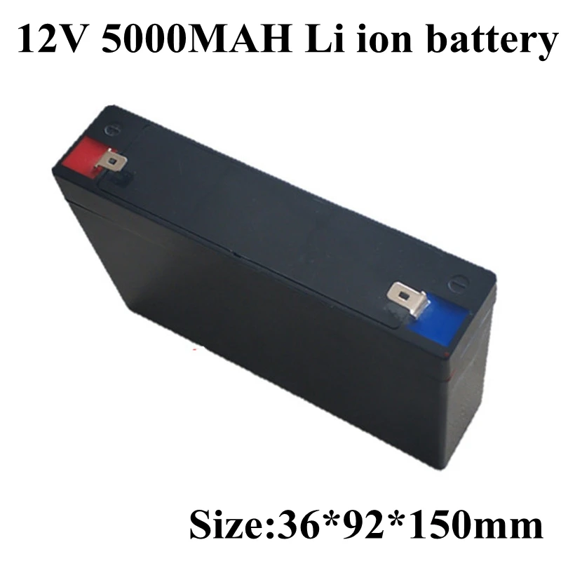 

1pc 12v 5000mAh Li Ion Rechargeable Battery 12v 5ah Lithium Ion Battery Pack for Solar Power Light Street Car Camera Recorder
